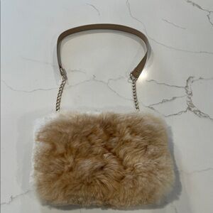 100% alpaca fur fawn Shoulder Bag